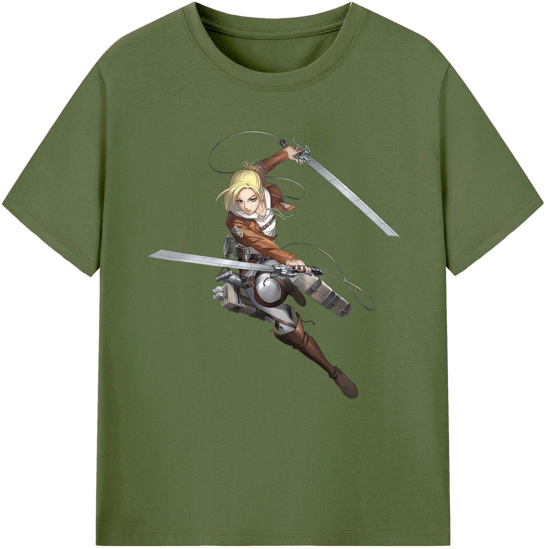 （画像用） 進撃の巨人 アニ・レオンハート Attack on Titan Annie Leonhart 綿100％半袖Tシャツ（フロントプリント）